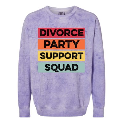 Funny Divorce Party Support Squad Celebration Colorblast Crewneck Sweatshirt