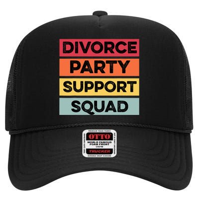 Funny Divorce Party Support Squad Celebration High Crown Mesh Back Trucker Hat