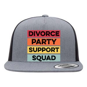 Funny Divorce Party Support Squad Celebration Flat Bill Trucker Hat