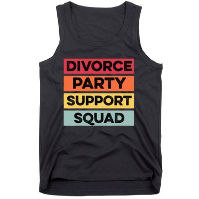 Funny Divorce Party Support Squad Celebration Tank Top