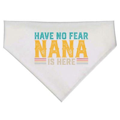 Fathers Day Papa Retro Vintage Have No Fear Nana Is Here Gift USA-Made Doggie Bandana