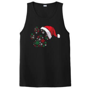 Funny Dog Paw Santa Hat Christmas Puppy Dog Lover Cool Gift PosiCharge Competitor Tank