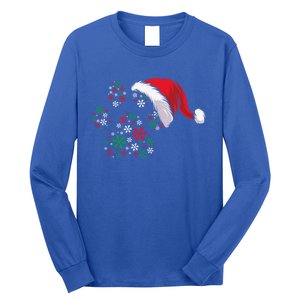 Funny Dog Paw Santa Hat Christmas Puppy Dog Lover Cool Gift Long Sleeve Shirt