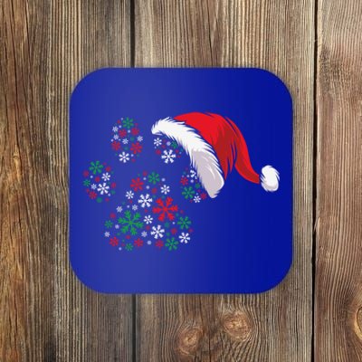 Funny Dog Paw Santa Hat Christmas Puppy Dog Lover Cool Gift Coaster