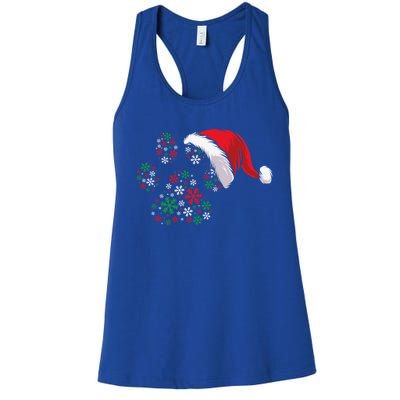 Funny Dog Paw Santa Hat Christmas Puppy Dog Lover Cool Gift Women's Racerback Tank