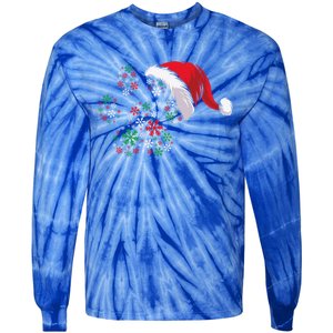 Funny Dog Paw Santa Hat Christmas Puppy Dog Lover Cool Gift Tie-Dye Long Sleeve Shirt