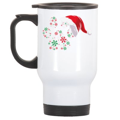 Funny Dog Paw Santa Hat Christmas Puppy Dog Lover Cool Gift Stainless Steel Travel Mug