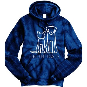 Fur Dad Pet Lover Cat Dog Dad Husband Funny Fathers Day Wife Tie Dye Hoodie