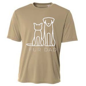 Fur Dad Pet Lover Cat Dog Dad Husband Funny Fathers Day Wife Cooling Performance Crew T-Shirt