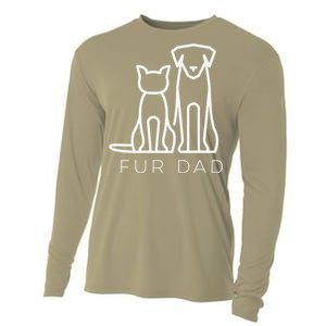 Fur Dad Pet Lover Cat Dog Dad Husband Funny Fathers Day Wife Cooling Performance Long Sleeve Crew