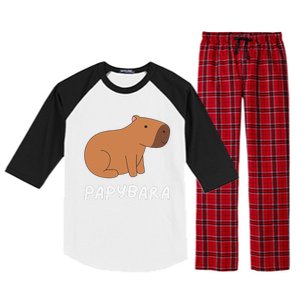 FatherS Day Papybara Funny Capybara For Dads Raglan Sleeve Pajama Set