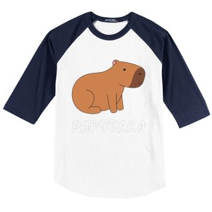 FatherS Day Papybara Funny Capybara For Dads Baseball Sleeve Shirt