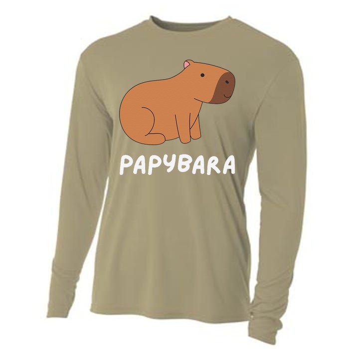 FatherS Day Papybara Funny Capybara For Dads Cooling Performance Long Sleeve Crew