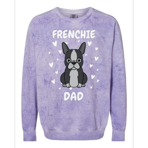 Frenchie Dad Papa Daddy Pa Father For Father’s Day Colorblast Crewneck Sweatshirt