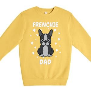 Frenchie Dad Papa Daddy Pa Father For Father’s Day Premium Crewneck Sweatshirt