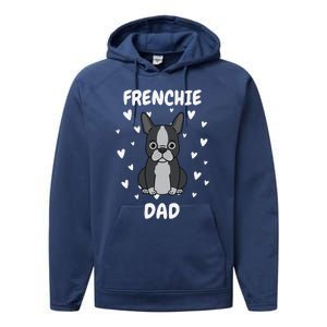 Frenchie Dad Papa Daddy Pa Father For Father’s Day Performance Fleece Hoodie