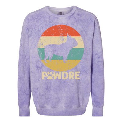 Fathers Day Pawdre Dog French Bulldog Gift Colorblast Crewneck Sweatshirt