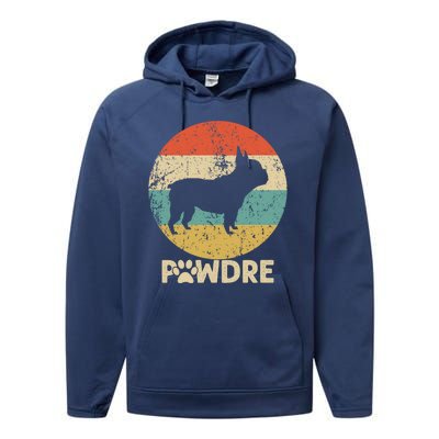 Fathers Day Pawdre Dog French Bulldog Gift Performance Fleece Hoodie