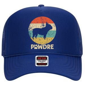 Fathers Day Pawdre Dog French Bulldog Gift High Crown Mesh Back Trucker Hat