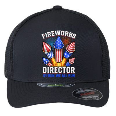 Fireworks Director Pyrotechnician 4th Of July Gift Flexfit Unipanel Trucker Cap