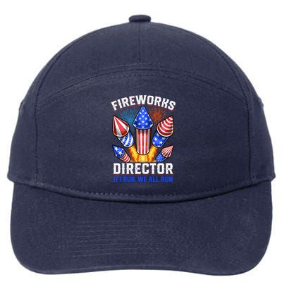 Fireworks Director Pyrotechnician 4th Of July Gift 7-Panel Snapback Hat