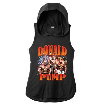 Funny Donald Pump Trump 2024 Love America Election Gift Ladies PosiCharge Tri-Blend Wicking Draft Hoodie Tank