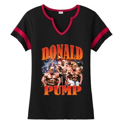 Funny Donald Pump Trump 2024 Love America Election Gift Ladies Halftime Notch Neck Tee