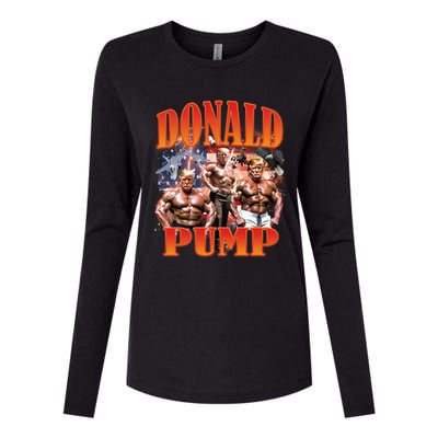 Funny Donald Pump Trump 2024 Love America Election Gift Womens Cotton Relaxed Long Sleeve T-Shirt