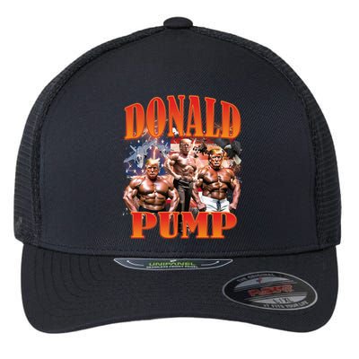 Funny Donald Pump Trump 2024 Love America Election Gift Flexfit Unipanel Trucker Cap