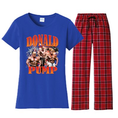 Funny Donald Pump Trump 2024 Love America Election Gift Women's Flannel Pajama Set