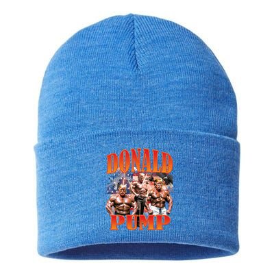 Funny Donald Pump Trump 2024 Love America Election Gift Sustainable Knit Beanie