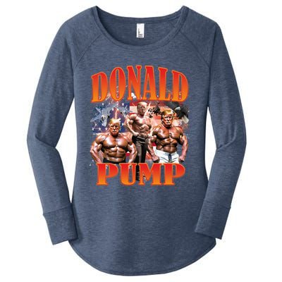 Funny Donald Pump Trump 2024 Love America Election Gift Women's Perfect Tri Tunic Long Sleeve Shirt