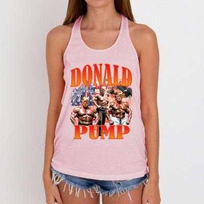 Funny Donald Pump Trump 2024 Love America Election Gift Women's Knotted Racerback Tank