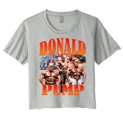 Funny Donald Pump Trump 2024 Love America Election Gift Women's Crop Top Tee