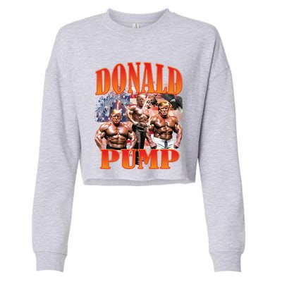 Funny Donald Pump Trump 2024 Love America Election Gift Cropped Pullover Crew