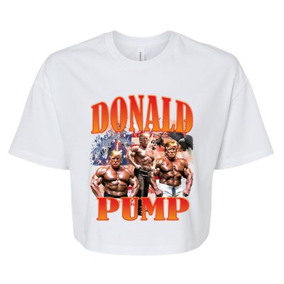 Funny Donald Pump Trump 2024 Love America Election Gift Bella+Canvas Jersey Crop Tee