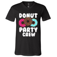 Funny Donut Party Crew Cool Doughnut Gift For Women V-Neck T-Shirt