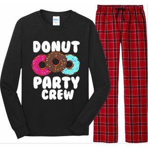 Funny Donut Party Crew Cool Doughnut Gift For Women Long Sleeve Pajama Set