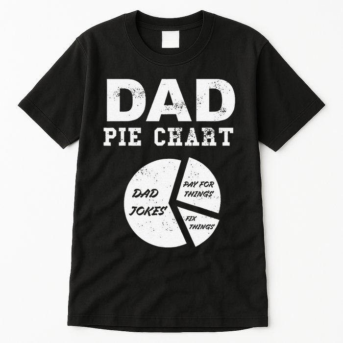 Funny Dad Pie Chart Dad Jokes Pay For Things Fix Things Tall T-Shirt