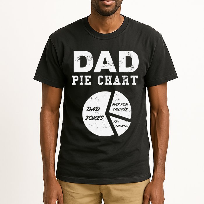 Funny Dad Pie Chart Dad Jokes Pay For Things Fix Things Tall T-Shirt