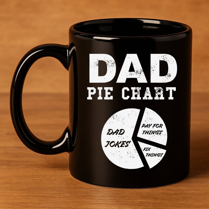 Funny Dad Pie Chart Dad Jokes Pay For Things Fix Things 11oz C Handle Ceramic Mug