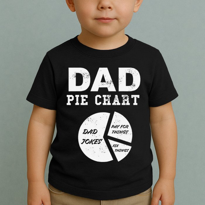 Funny Dad Pie Chart Dad Jokes Pay For Things Fix Things Toddler T-Shirt