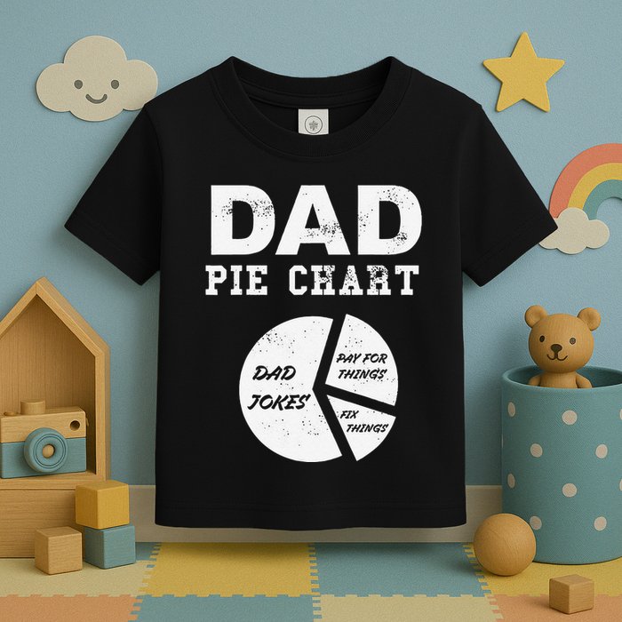 Funny Dad Pie Chart Dad Jokes Pay For Things Fix Things Toddler T-Shirt