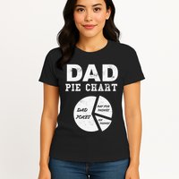 Funny Dad Pie Chart Dad Jokes Pay For Things Fix Things Womens T-Shirt