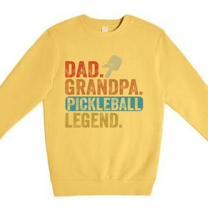 Fathers Day Present Pickleball Dad Grandpa Pickleball Legend Gift Premium Crewneck Sweatshirt