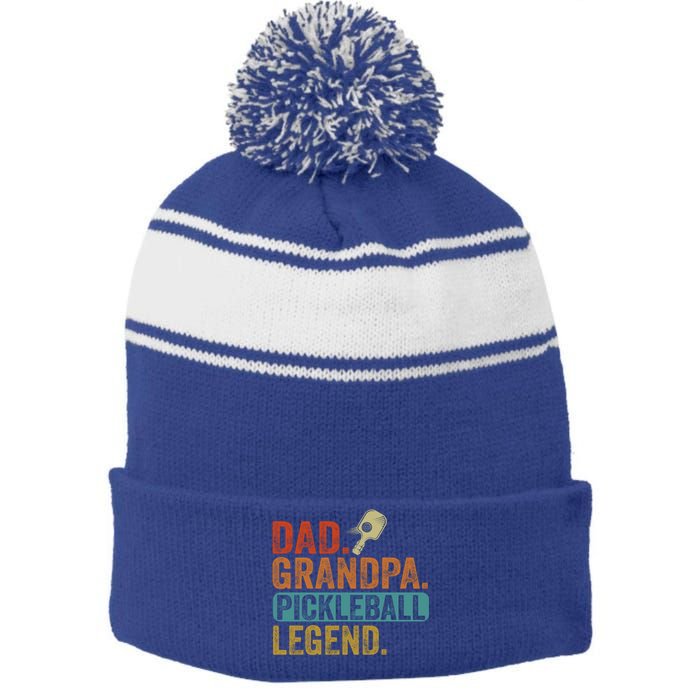 Fathers Day Present Pickleball Dad Grandpa Pickleball Legend Gift Stripe Pom Pom Beanie