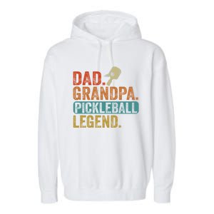 Fathers Day Present Pickleball Dad Grandpa Pickleball Legend Gift Garment-Dyed Fleece Hoodie