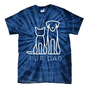 Fur Dad Pet Lover Cat Dog Dad Husband Funny Fathers Day Tie-Dye T-Shirt