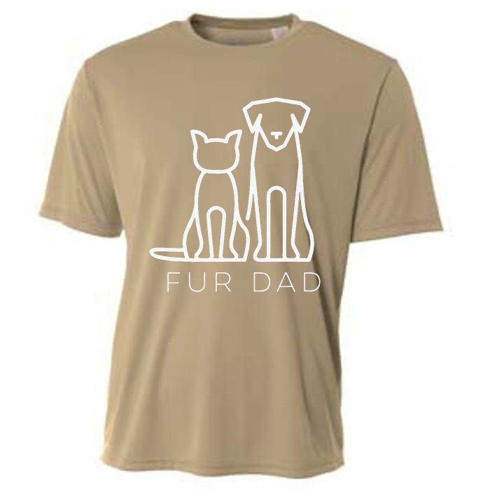 Fur Dad Pet Lover Cat Dog Dad Husband Funny Fathers Day Cooling Performance Crew T-Shirt