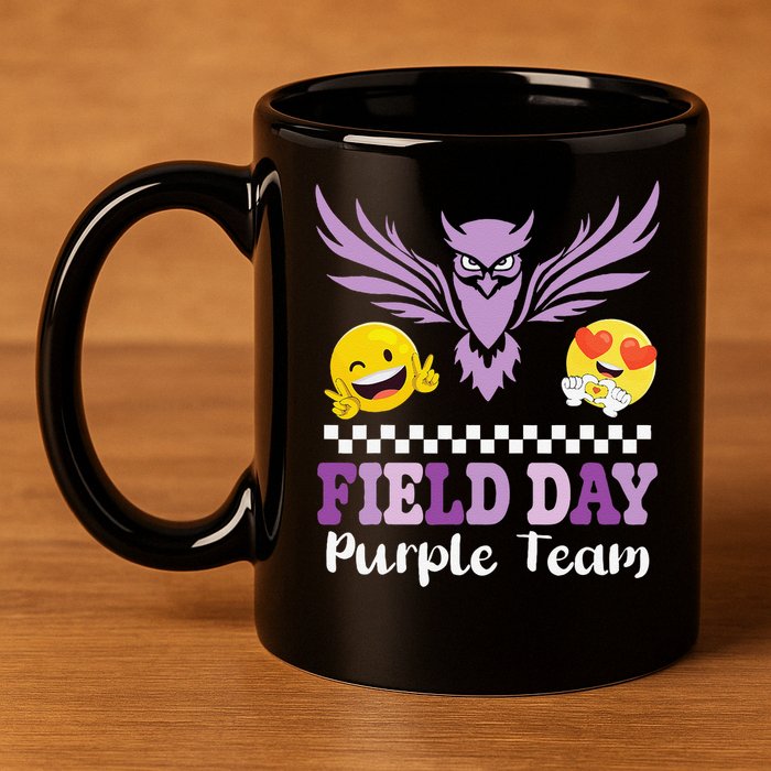 Field Day Pupple Team Students School Sports Competition 11oz C Handle Ceramic Mug